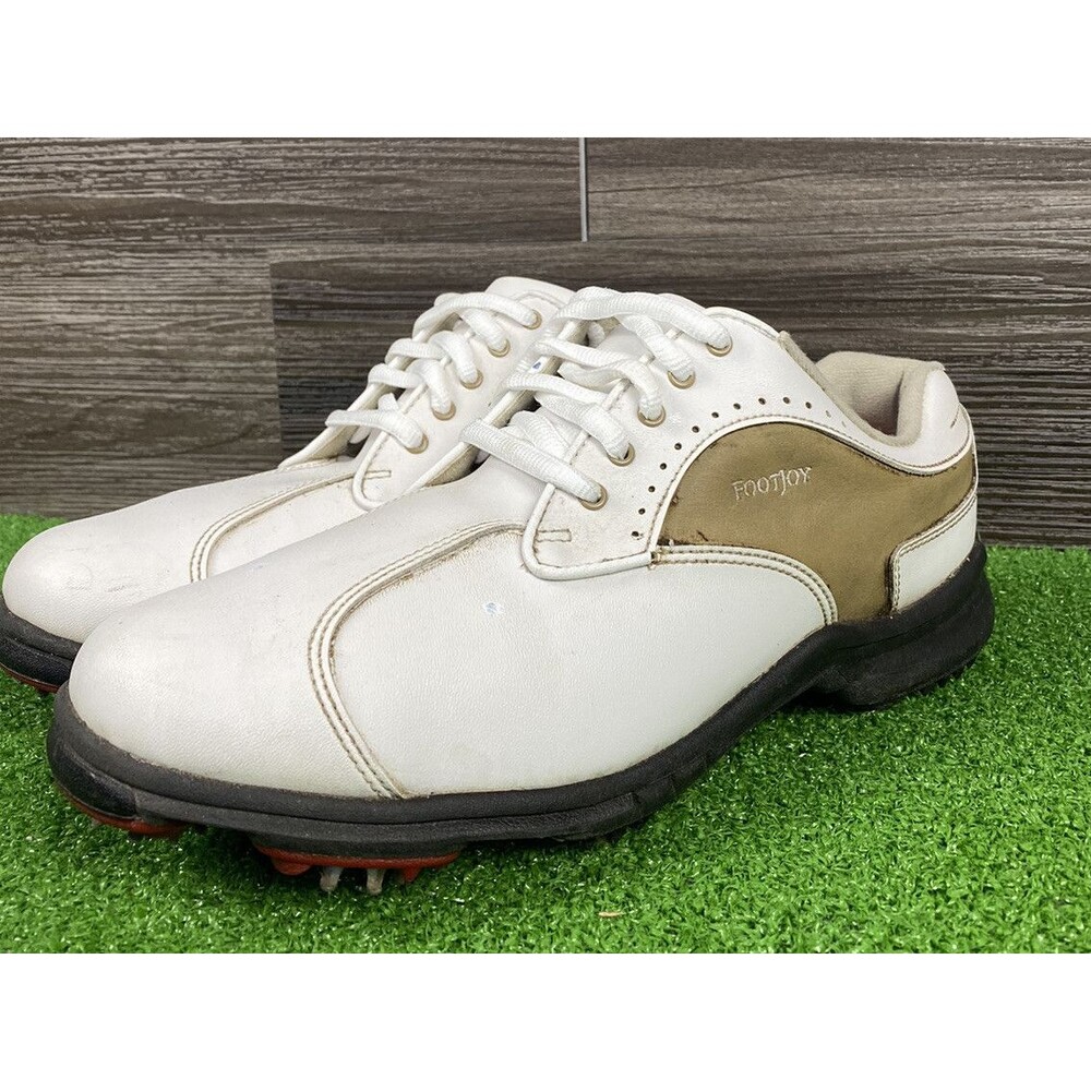 Footjoy Greenjoy Shoes Womens 9.5 Athletic Golf‎ Sneakers White Brown Leather